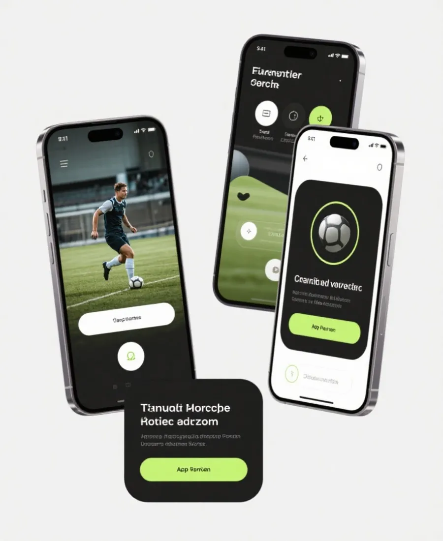 体育APP移动端界面示意